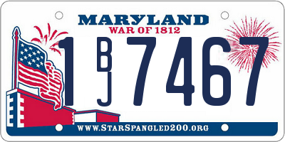 MD license plate 1BJ7467