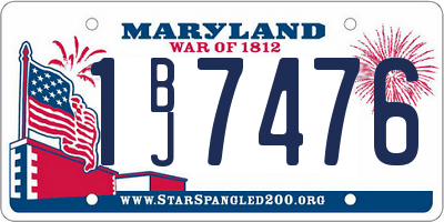 MD license plate 1BJ7476