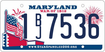 MD license plate 1BJ7536