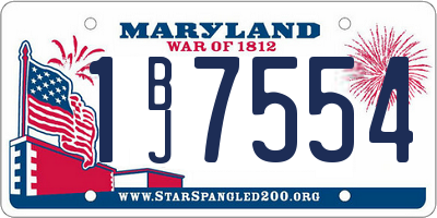 MD license plate 1BJ7554