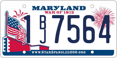 MD license plate 1BJ7564