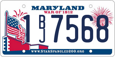 MD license plate 1BJ7568