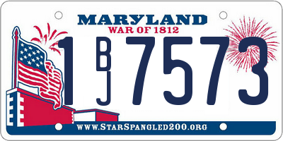MD license plate 1BJ7573