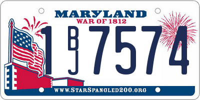 MD license plate 1BJ7574