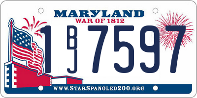 MD license plate 1BJ7597