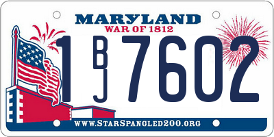 MD license plate 1BJ7602