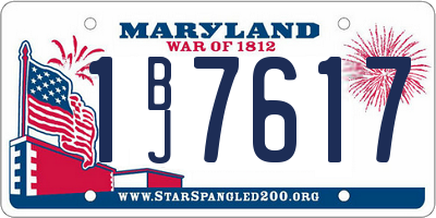 MD license plate 1BJ7617