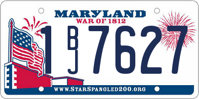 MD license plate 1BJ7627