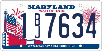 MD license plate 1BJ7634