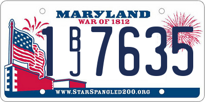 MD license plate 1BJ7635