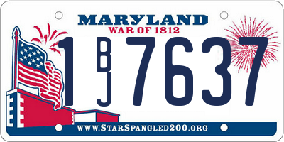 MD license plate 1BJ7637