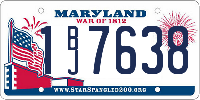 MD license plate 1BJ7638
