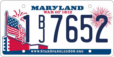 MD license plate 1BJ7652