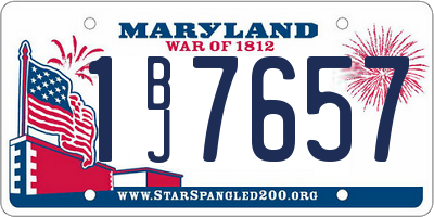 MD license plate 1BJ7657