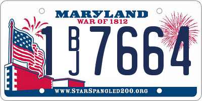 MD license plate 1BJ7664