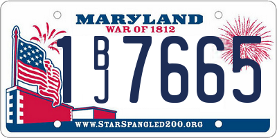 MD license plate 1BJ7665