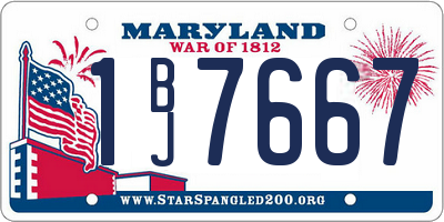 MD license plate 1BJ7667