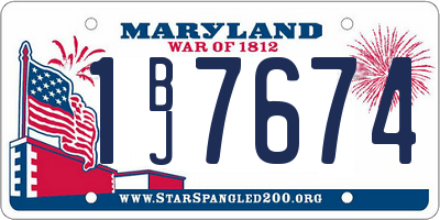 MD license plate 1BJ7674