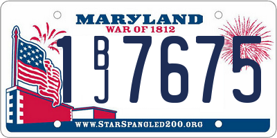 MD license plate 1BJ7675