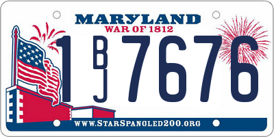 MD license plate 1BJ7676