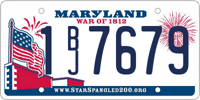 MD license plate 1BJ7679