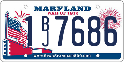 MD license plate 1BJ7686