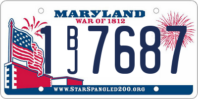 MD license plate 1BJ7687