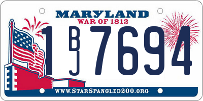 MD license plate 1BJ7694