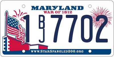 MD license plate 1BJ7702