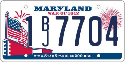 MD license plate 1BJ7704
