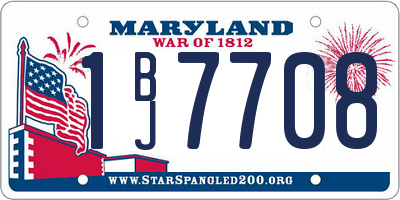 MD license plate 1BJ7708