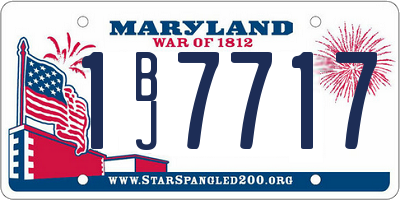 MD license plate 1BJ7717