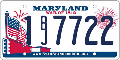 MD license plate 1BJ7722