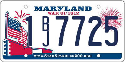 MD license plate 1BJ7725