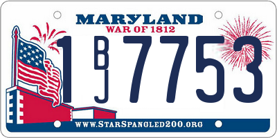 MD license plate 1BJ7753