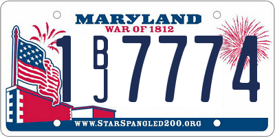 MD license plate 1BJ7774