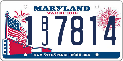 MD license plate 1BJ7814