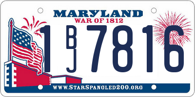 MD license plate 1BJ7816