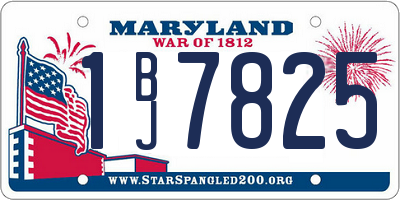 MD license plate 1BJ7825
