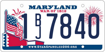 MD license plate 1BJ7840