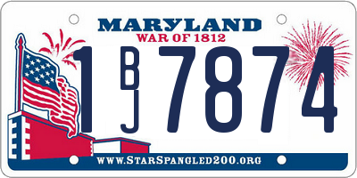 MD license plate 1BJ7874