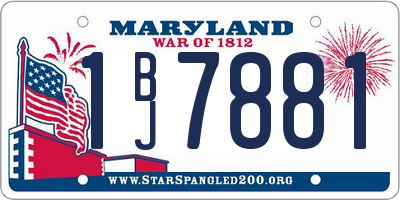 MD license plate 1BJ7881