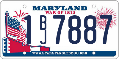 MD license plate 1BJ7887