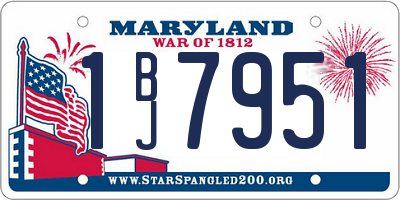 MD license plate 1BJ7951