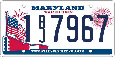 MD license plate 1BJ7967