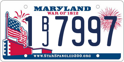 MD license plate 1BJ7997