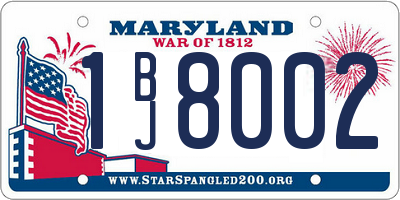 MD license plate 1BJ8002