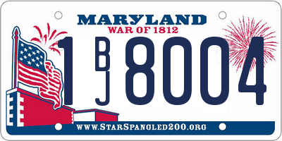 MD license plate 1BJ8004