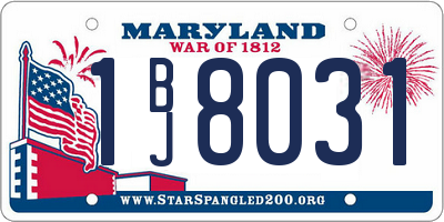MD license plate 1BJ8031