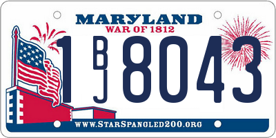 MD license plate 1BJ8043